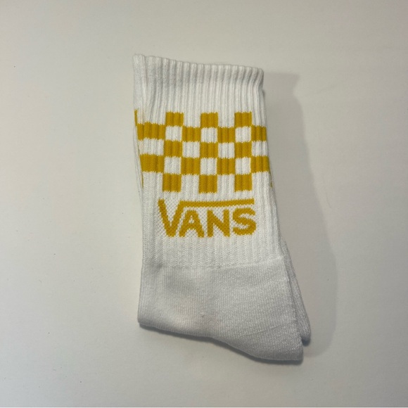 Vans Womens Crew Socks Classic Checkerboard Yellow 6.5-10 - Picture 1 of 2